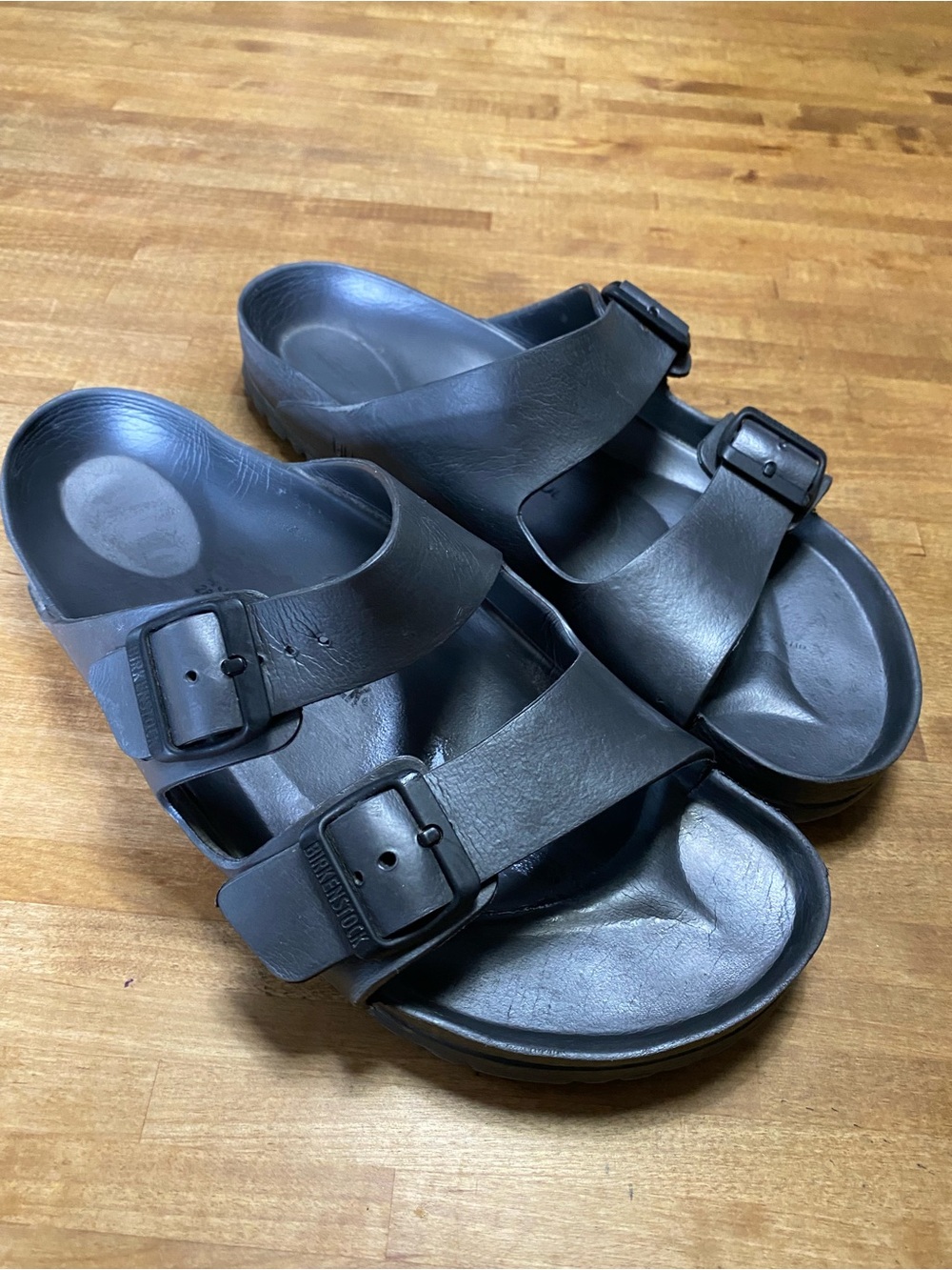 Birkenstock Black Double Buckle Madrid-Style Slide Men's 10-10.5